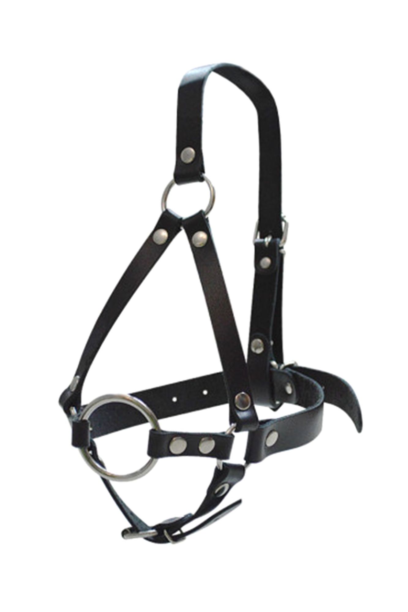 кляп-рамка со сбруей на голову, кожа, черный в Перми