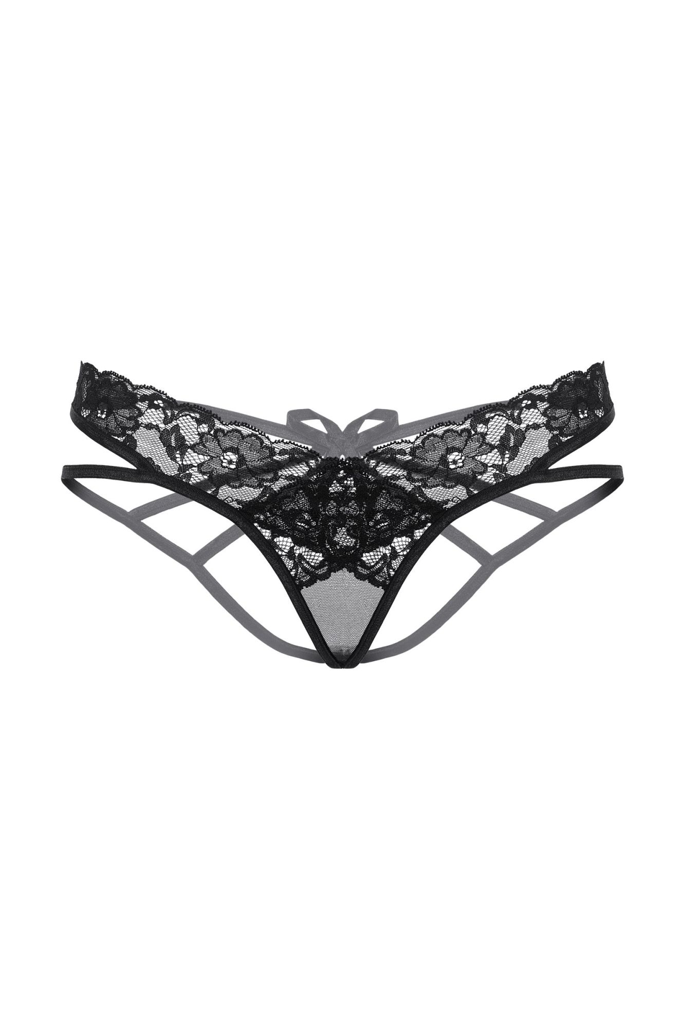 Эротическое стринги с двойным доступом softline collection, черный, s/m в Перми
