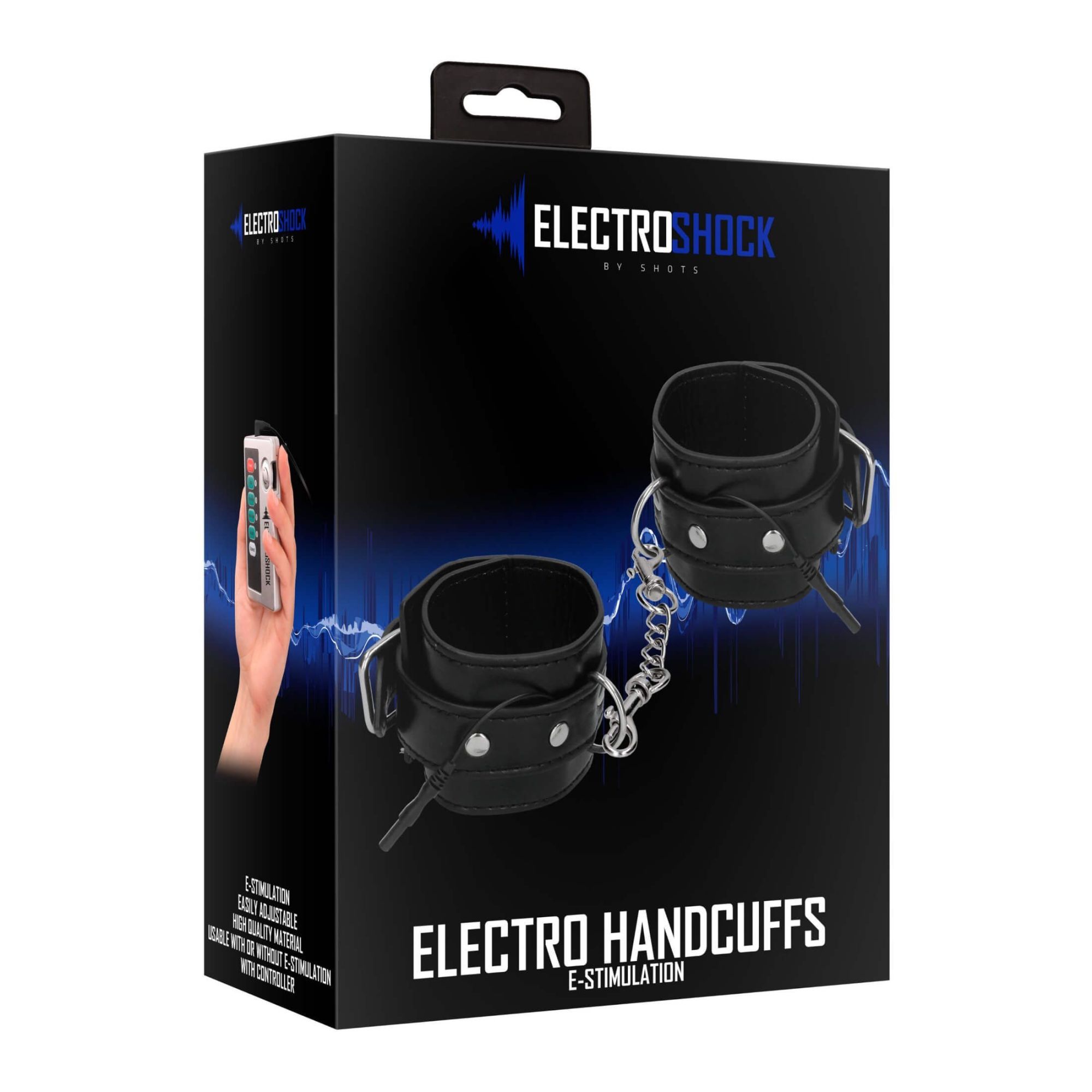 наручники декоративные с электростимуляцией shots media electroshock electro handcuffs, черные в Перми