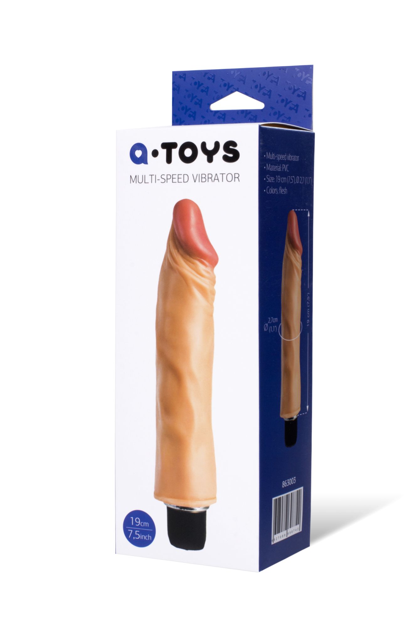 реалистичный вибратор toyfa  a-toys, pvc, телесный, 21 см в Перми
