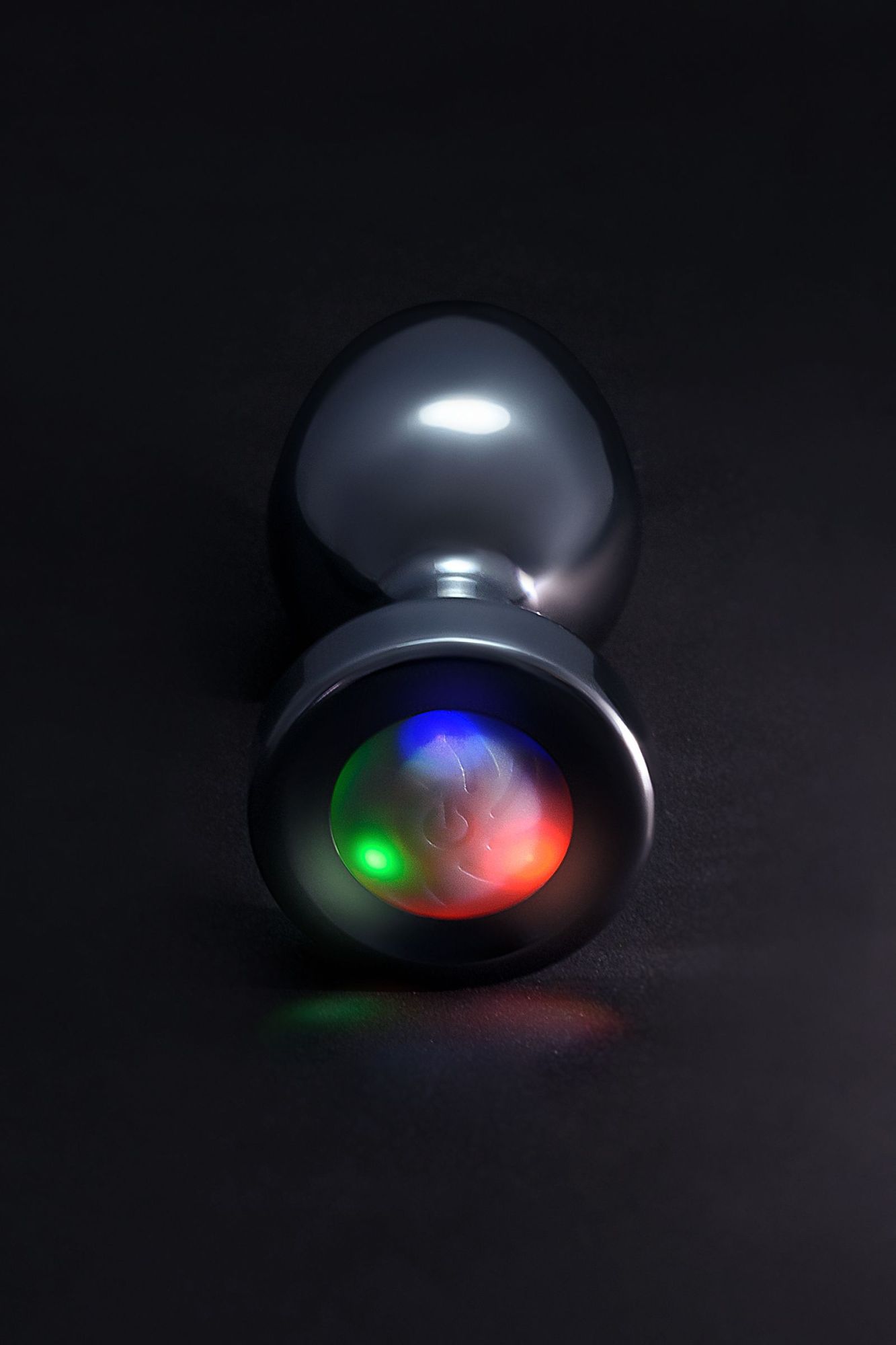 анальная втулка metal by toyfa со светодиодами, металл, серебряная, 8,8 см, ø 3,4 см, 105 г в Перми