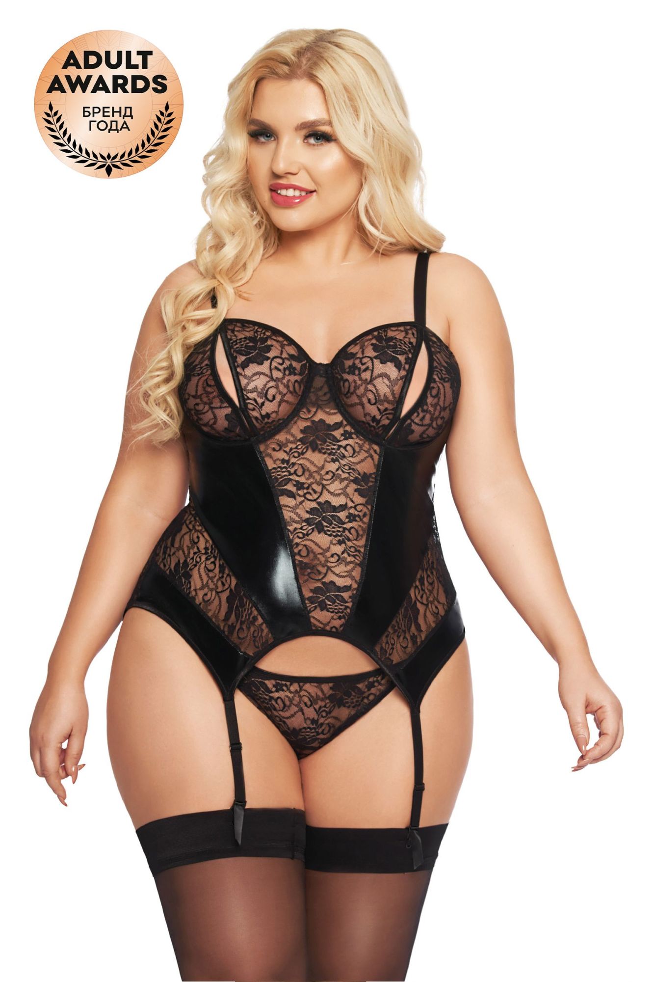 Эротическое корсет с пажами и стринги softline collection jessica, черный, xl в Перми