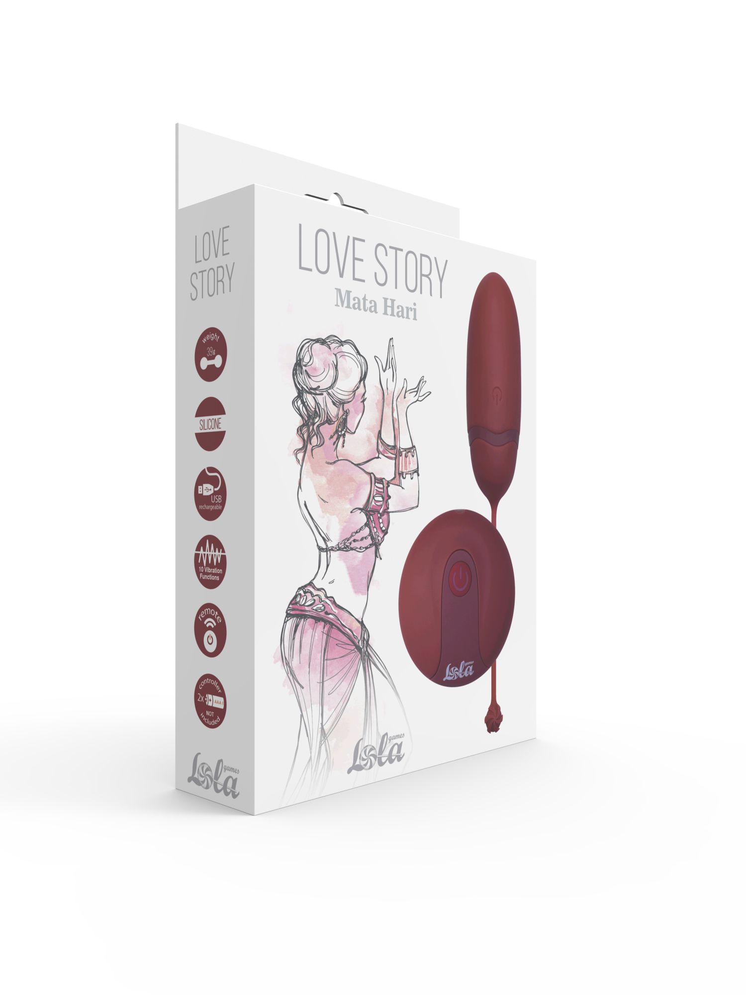 виброяйцо на пульте управления love story mata hari wine red 1800-03lola в Перми