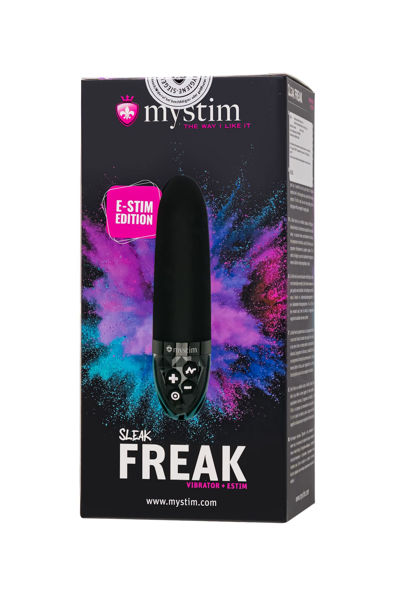 вибратор mystim sleak freak с электростимуляцией,силикон, черный, 14,5 см в Перми