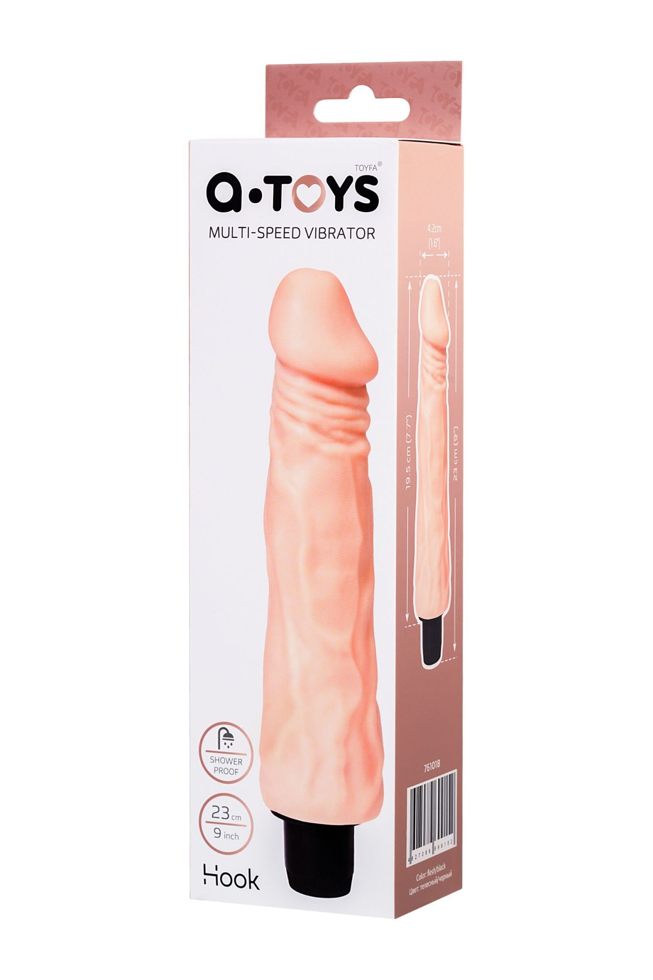 реалистичный вибратор toyfa a-toys hook, tpe, телесный, 23 см в Перми