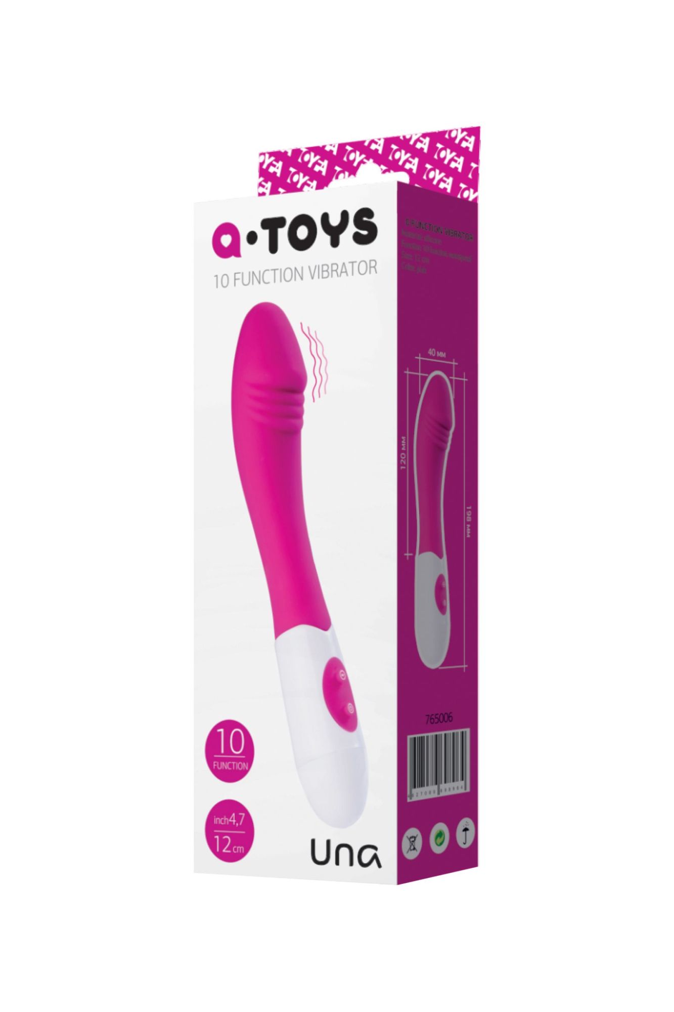 нереалистичный вибратор a-toys by toyfa una, силикон, розовый, 19,8 см в Перми