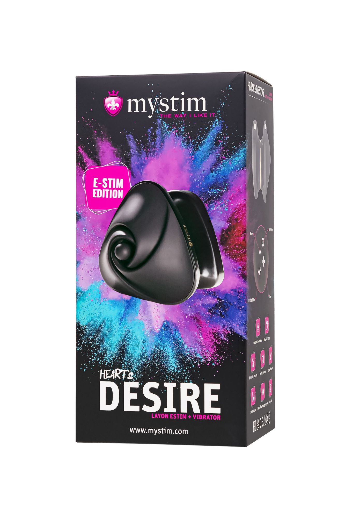 вибратор mystim heart ́s desire с электростимуляцией, силикон, черный, 6,7 см в Перми