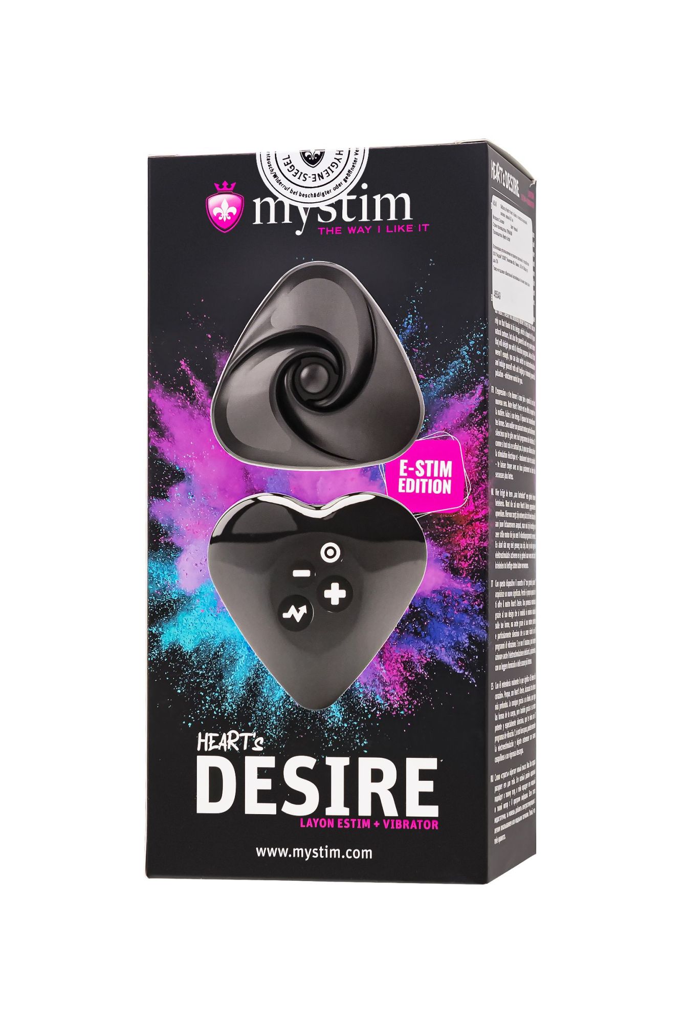 вибратор mystim heart ́s desire с электростимуляцией, силикон, черный, 6,7 см в Перми