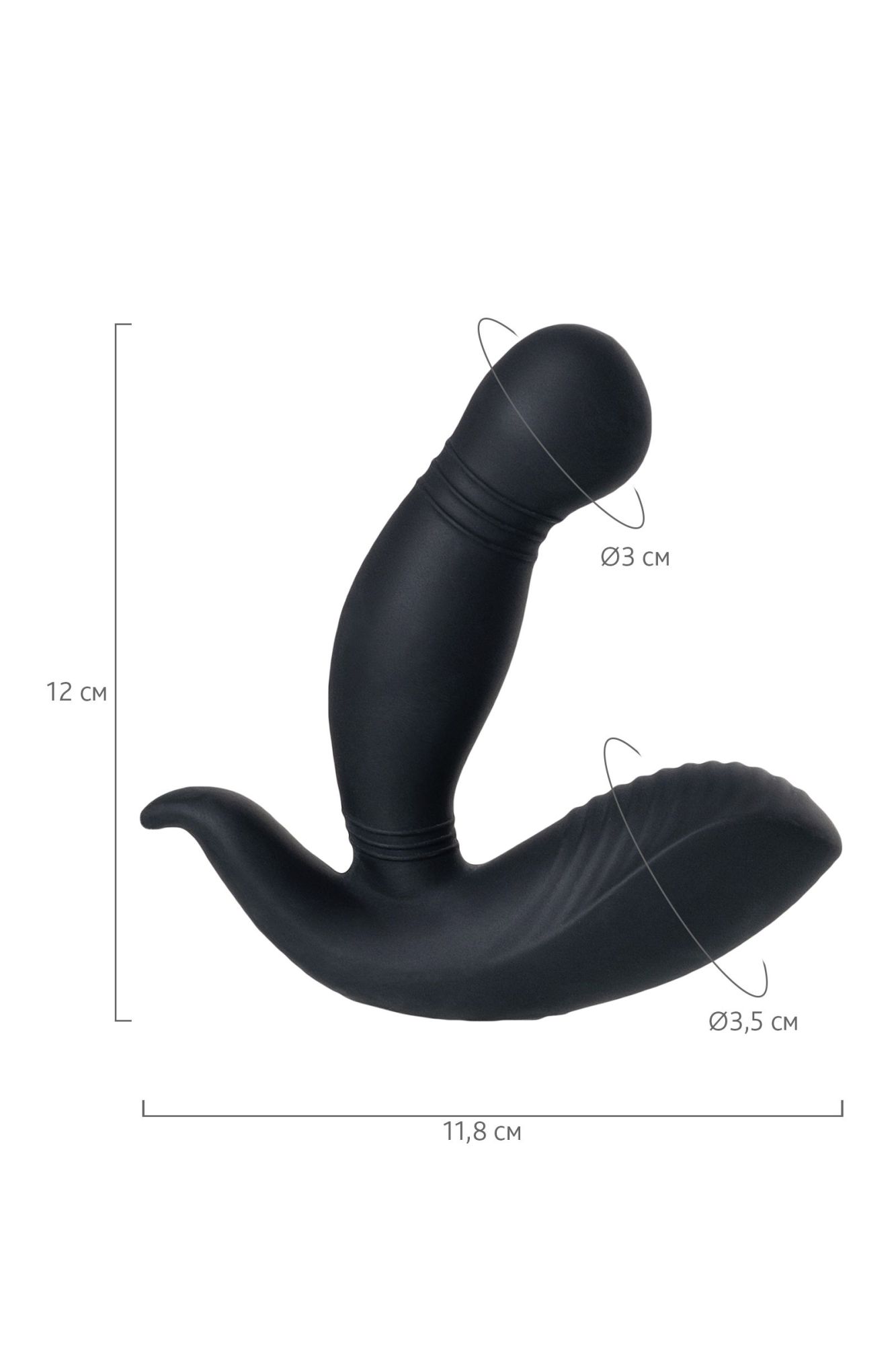 стимулятор простаты pppvibe 9 w motor, силикон, черный, 12 см в Перми