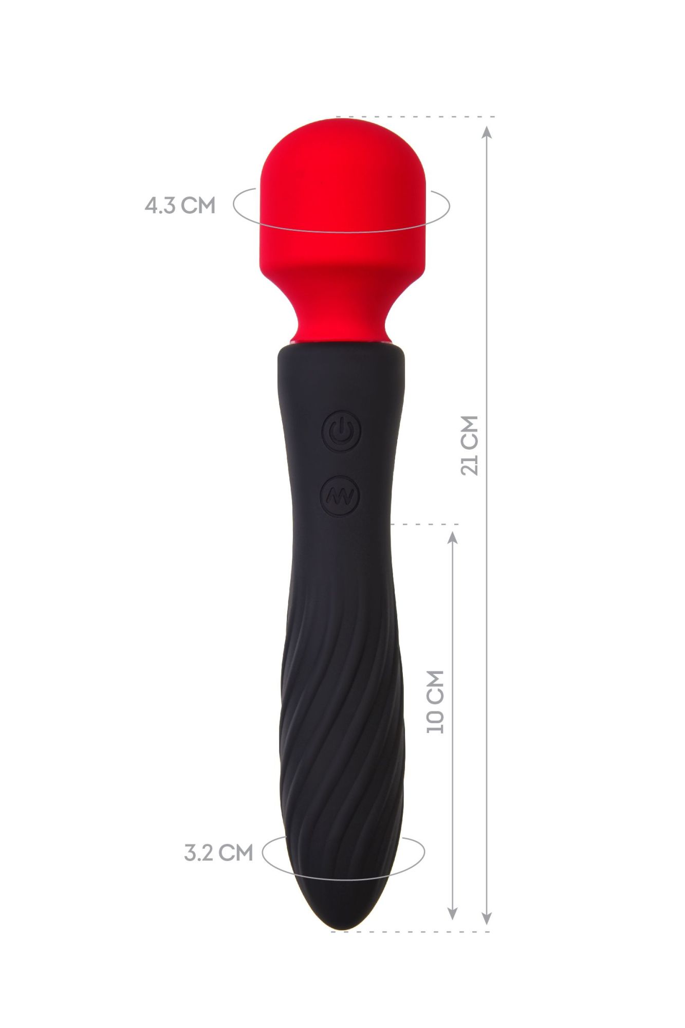 двусторонний вибромассажер black&red by toyfa, силикон, черный, 21 см в Перми