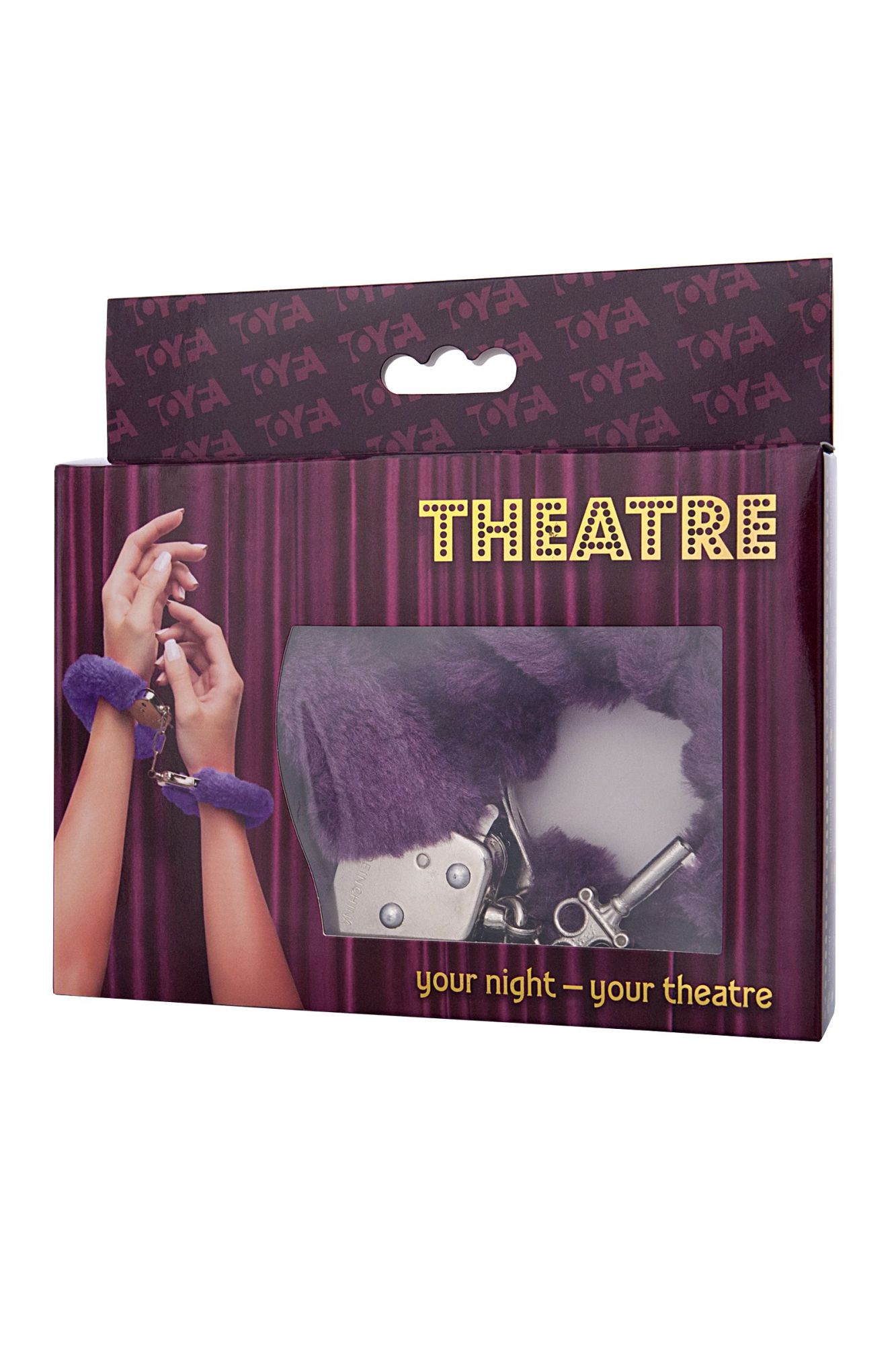 наручники toyfa theatre, меховые, фиолетовые, 28 см в Перми