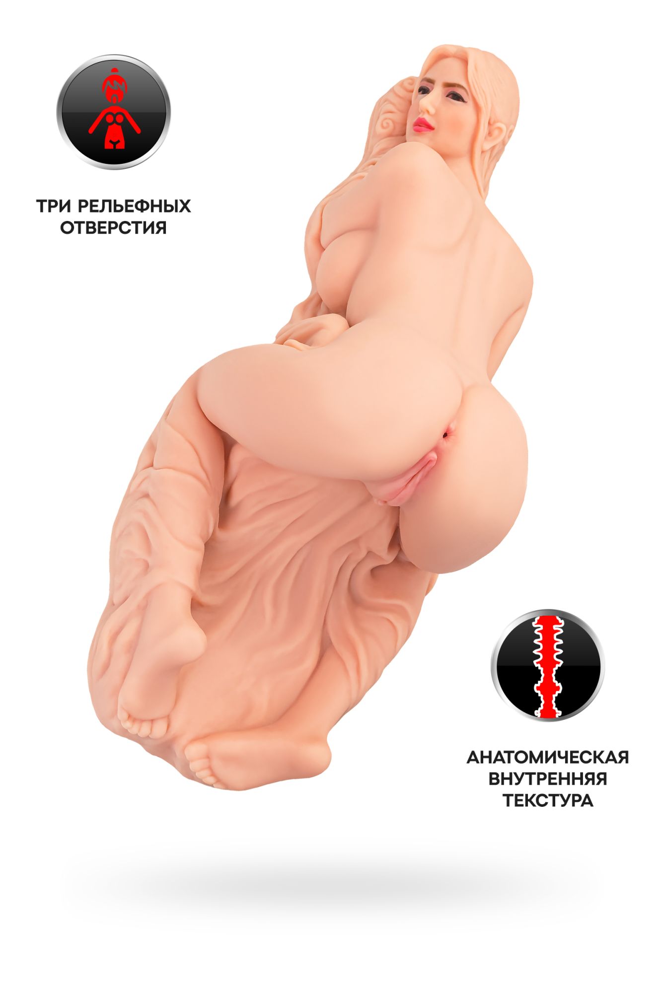 мастурбатор реалистичный kokos valentina, tpr, телесный, 42 см в Перми
