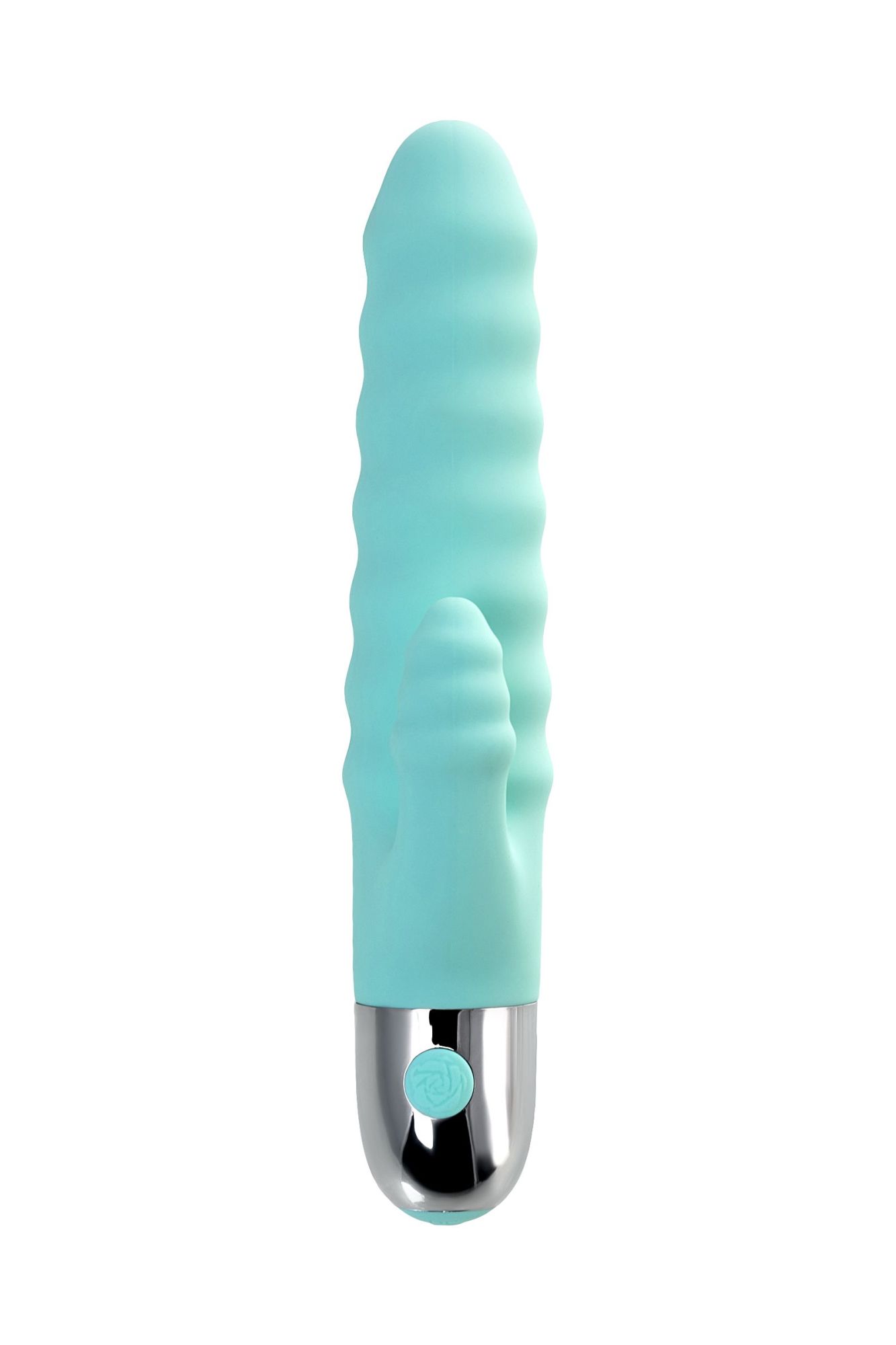 рельефный вибратор с клиторальной стимуляцией flovetta flax, силикон, голубой, 17,5 см в Перми