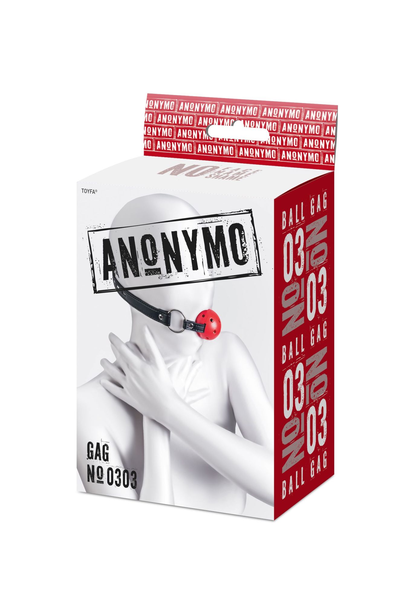 кляп anonymo #0303, abs пластик, красный, 64 см в Перми