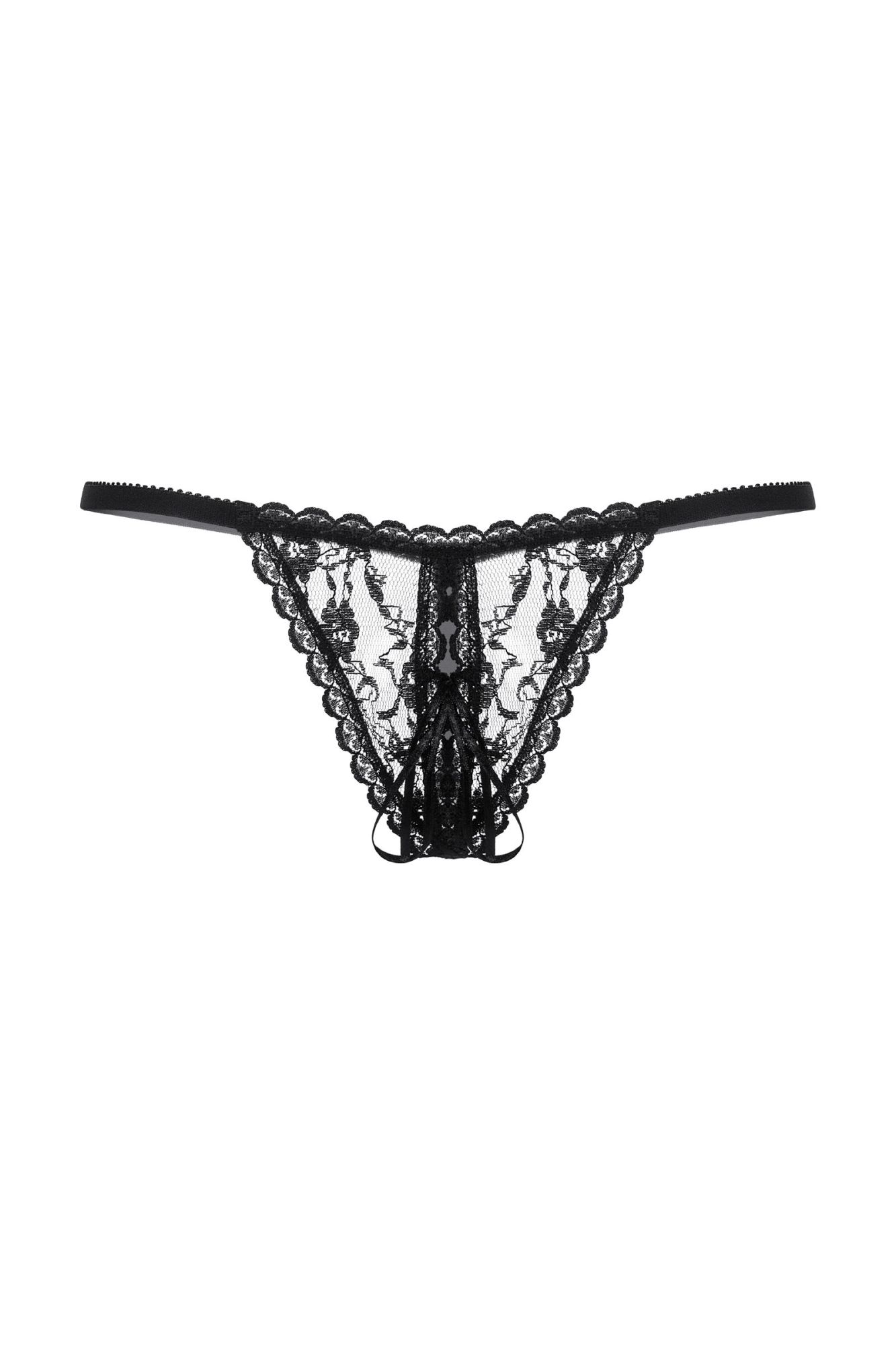 Эротическое стринги кружевные открытые softline collection, черный, s/l в Перми