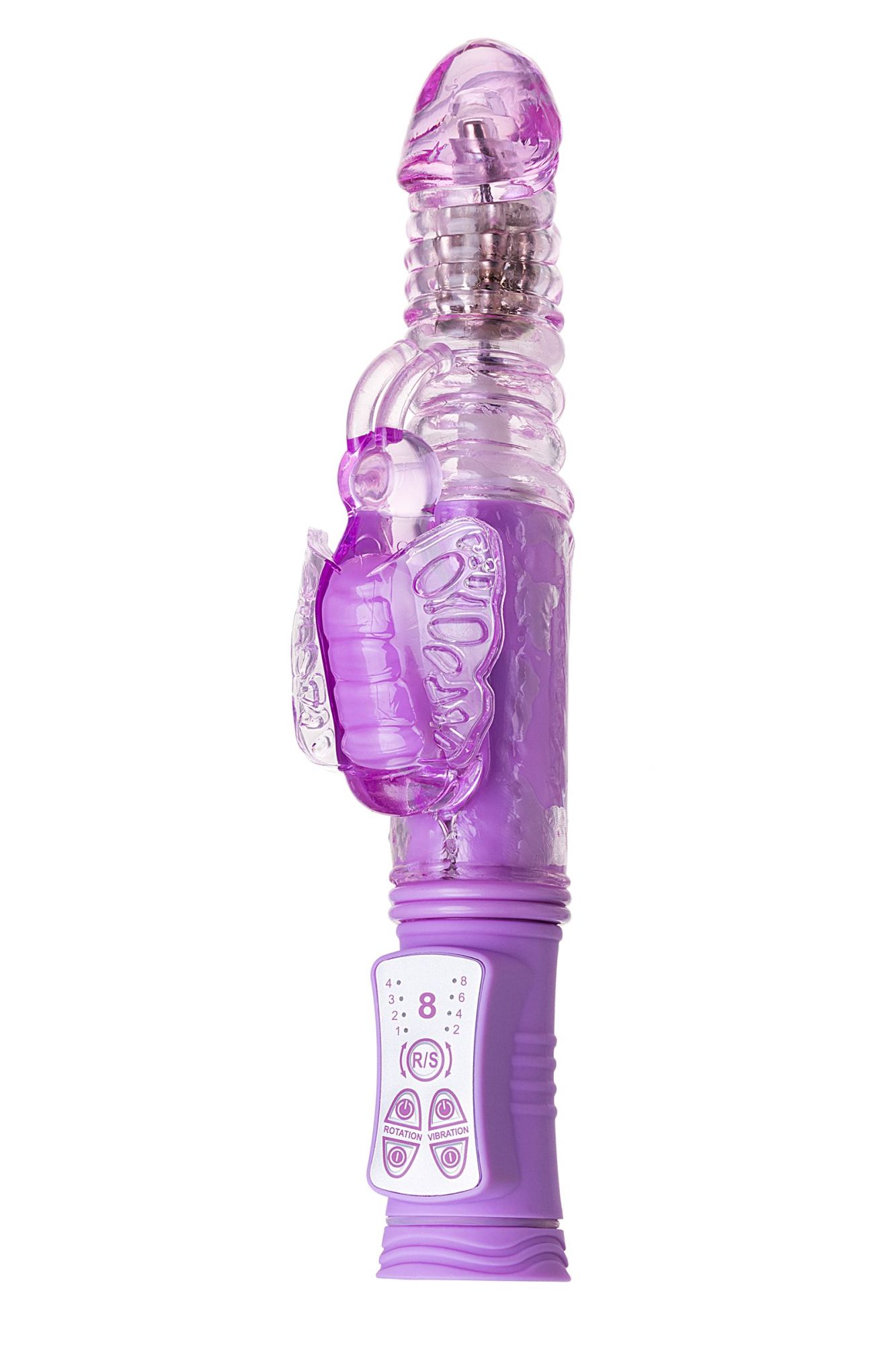 вибратор с клиторальным стимулятором toyfa a-toys serk high-tech fantasy, tpe, фиолетовый, 24,5 см в Перми